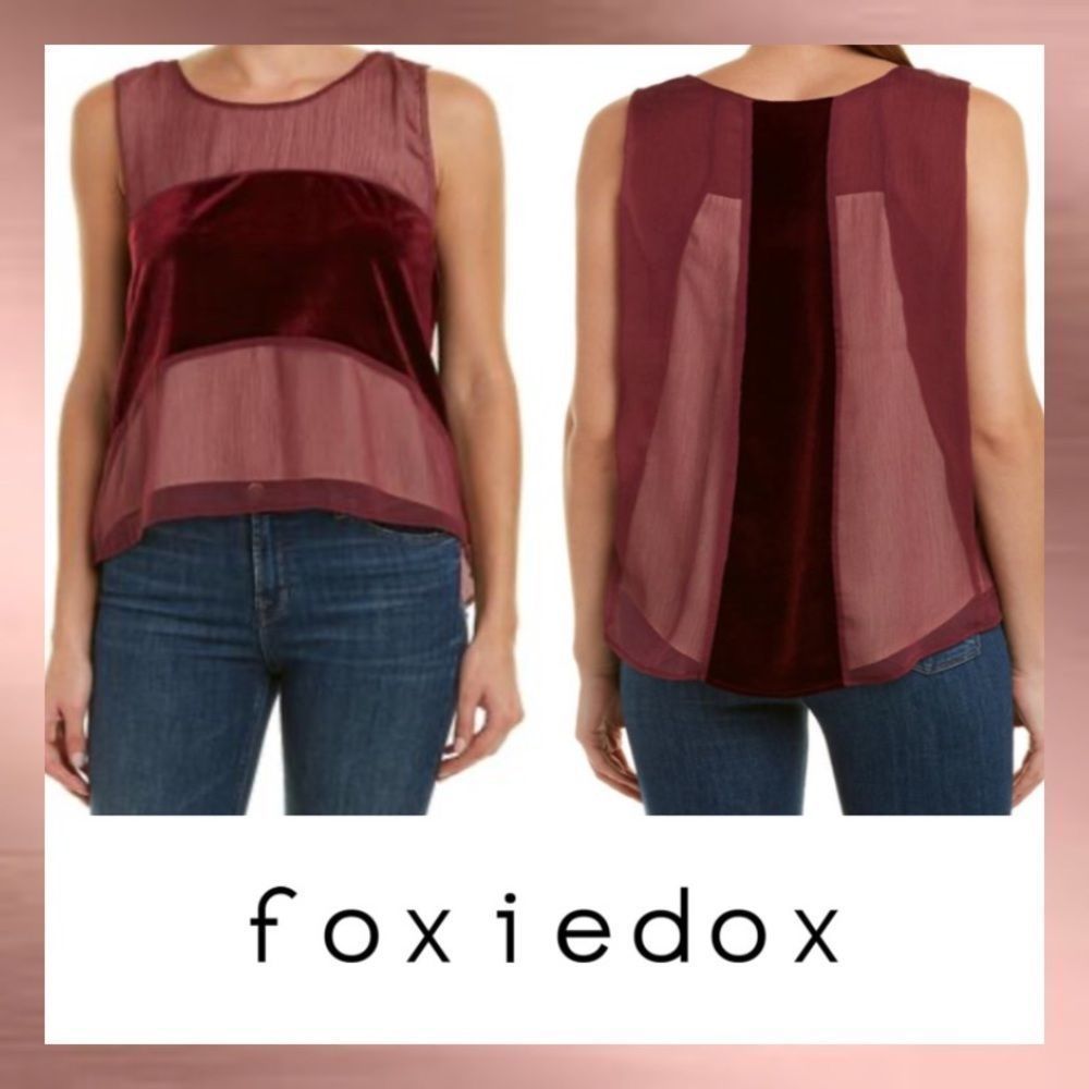 NWT Foxiedox Anthro Burgundy Dante Blouse Medium M